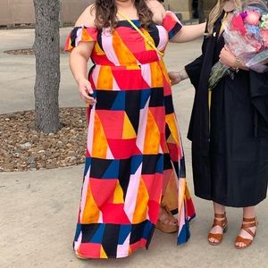 Printed Plus Size Maxi Dress